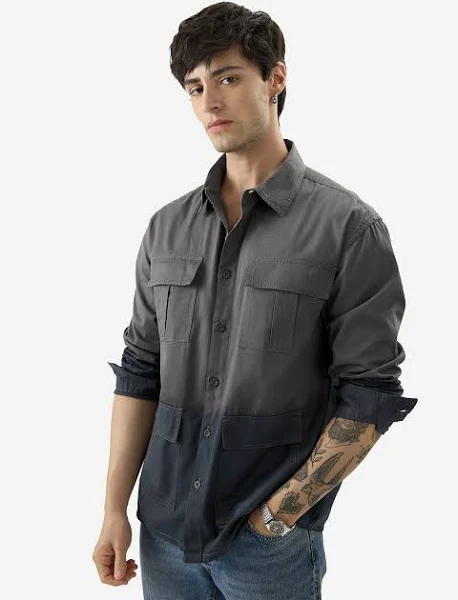 The Souled Store Men's Color Block Casual Shirt
